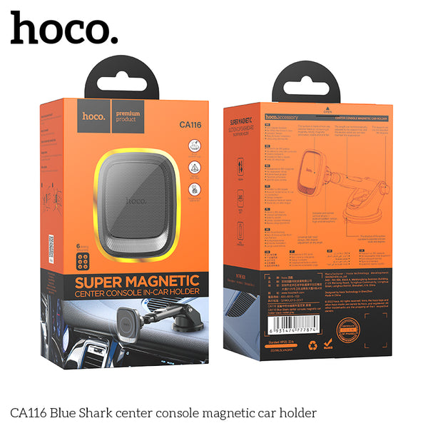 HOCO CA116 Blue Shark center console magnetic car holder