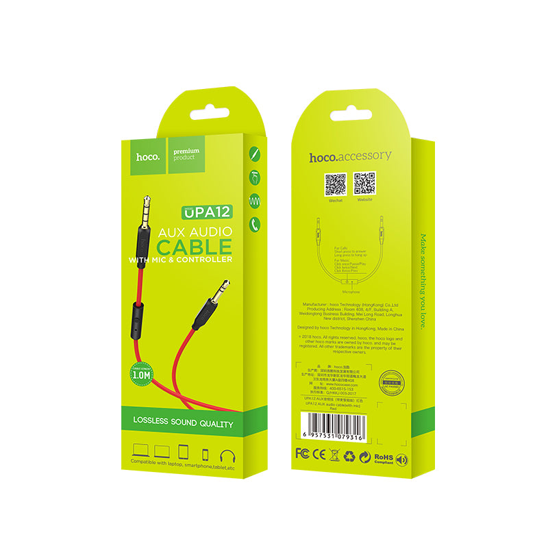 HOCO UPA12 Aux to Aux 3.5mm with Mic.- Black