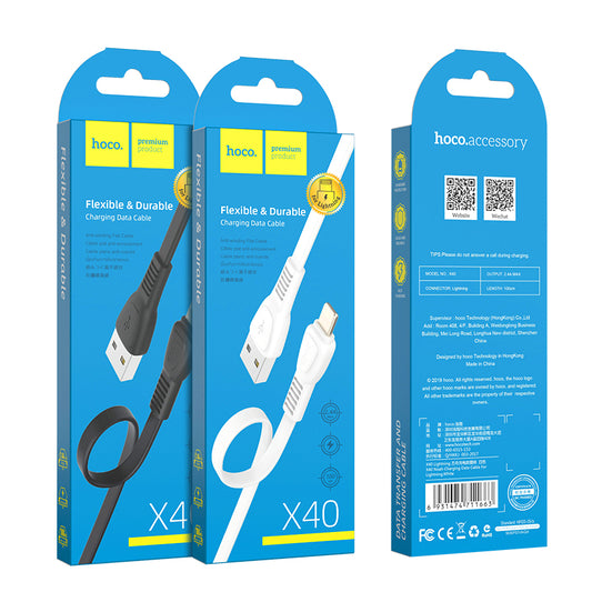 HCOO X40 Noah charging data cable for Lightning - White