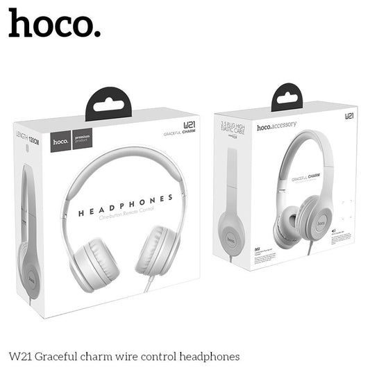 W21 Graceful charm wire control headphones - Grey