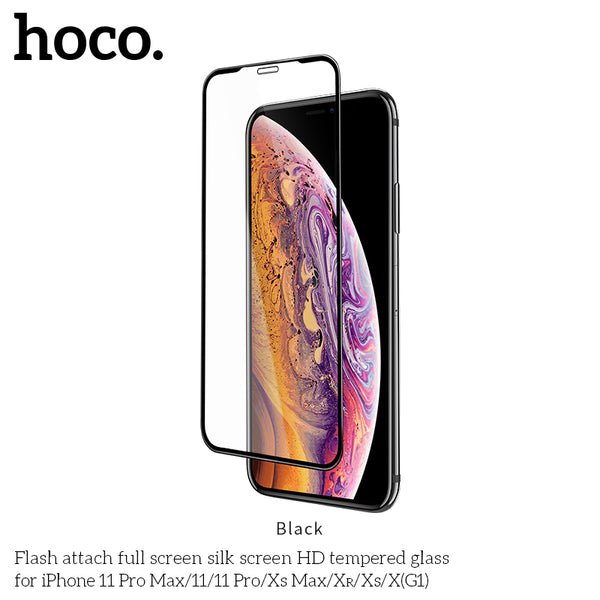 HOCO G1 full screen silk screen HD tempered glass anti-fingerprint For iPhone X/XS/11 Pro