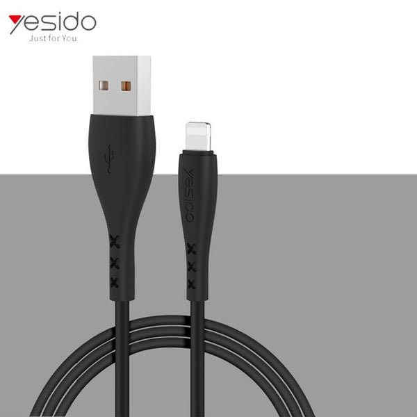 YESIDO Fast Charging Cable 1.2M 2.4A PVC - Lightning Black CA26L