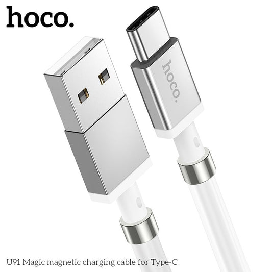 U91 Magic magnetic Type C Charging Cable - White