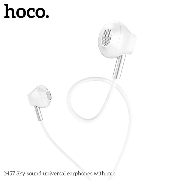 HOCO M57 Stereo Wired Headset with Mic - White