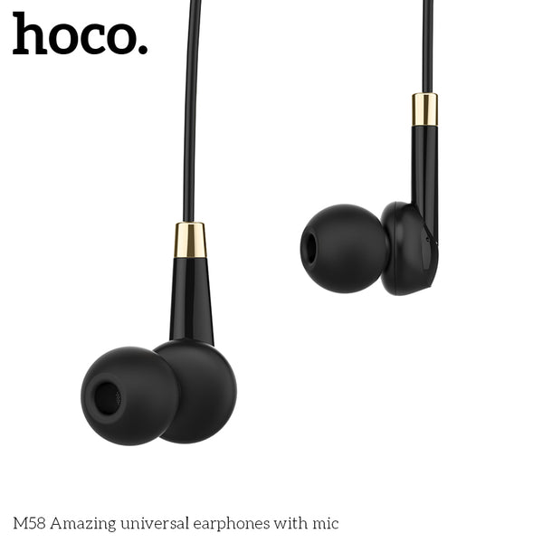 HOCO M58 Stereo Wired Headset with Mic - Black