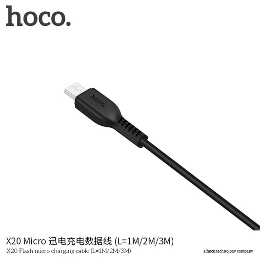HOCO X20 Micro Charging Cable - Black (L=2M)