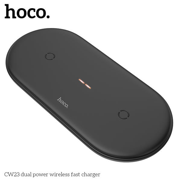 Hoco CW23 Dual power wireless fast charger - Black