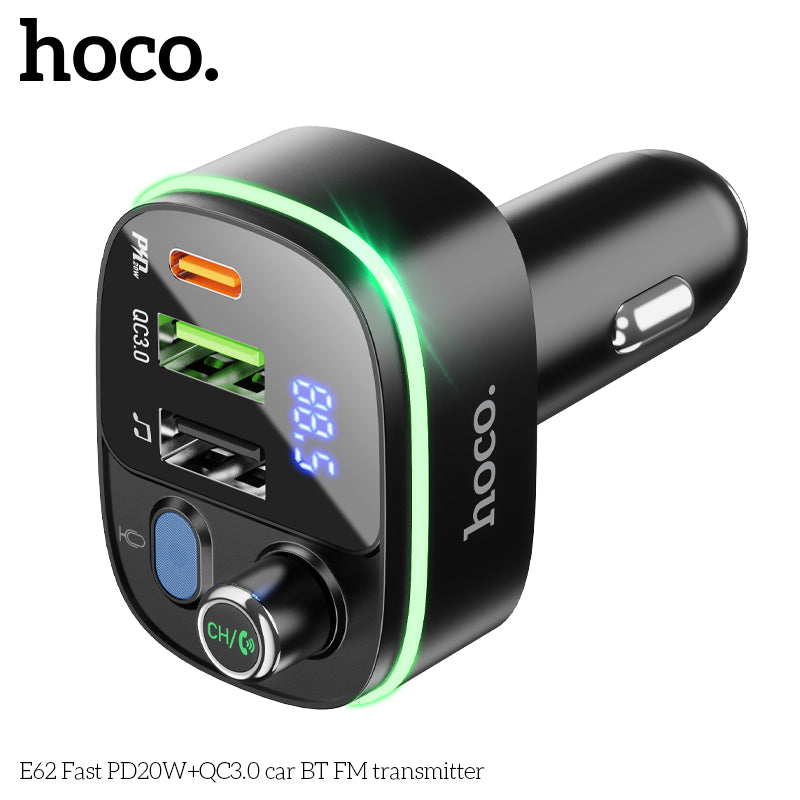 HOCO E62 Wireless FM Transmitter withPD20W+ Qc3.0 Fast Charger wholesale mobile accessory