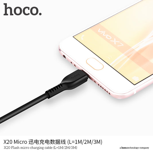 HOCO X20 Micro Charging Cable - Black (L=1M)