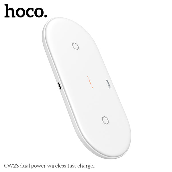Hoco CW23 Dual power wireless fast charger - White