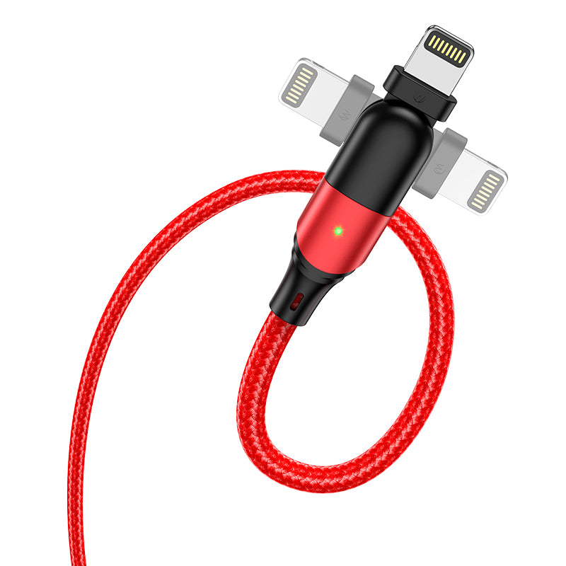 HOCO U100 Orbit Charging Data Cable for Lightning - Black L=1.2M