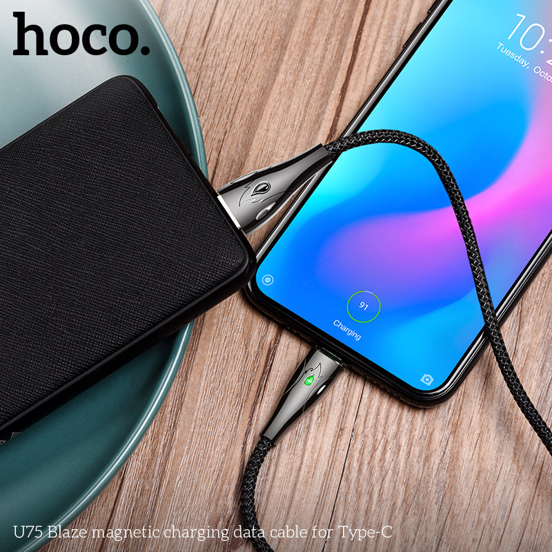 HOCO U75 Blaze magnetic Micro charging Cable - Black