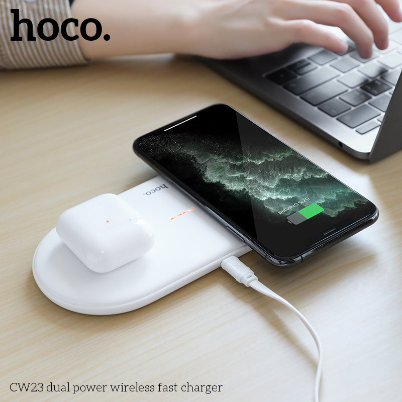 Hoco CW23 Dual power wireless fast charger - Black