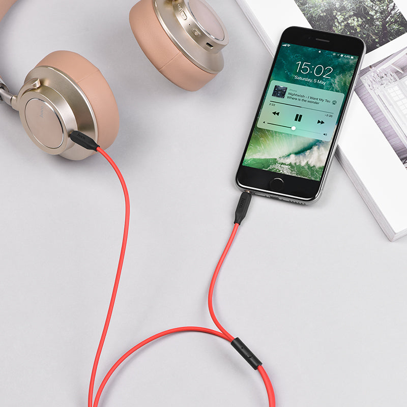 HOCO UPA12 Aux to Aux 3.5mm with Mic.- Red