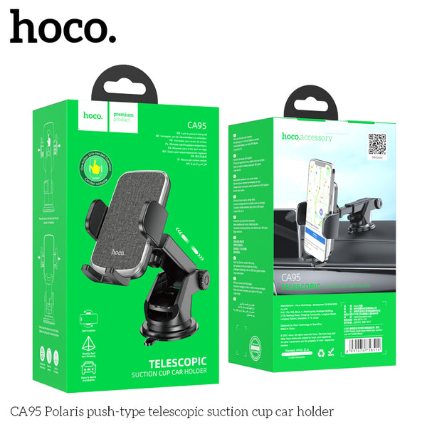 HOCO CA95 Polaris push-type telescopic suction cup car holder