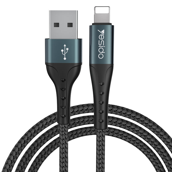 YESIDO Fast Charging Cable 2M 2.4A Nylon Braid - Lightning CA63L