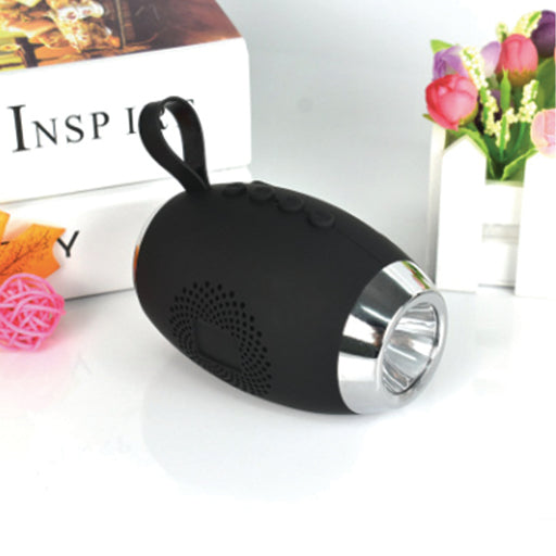 BS126 Bluetooth Mini Wireless Speaker with LED Torch - Black