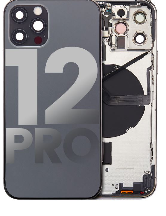 iPhone 12 Pro Housing With Parts (NO Charging Port) - Black