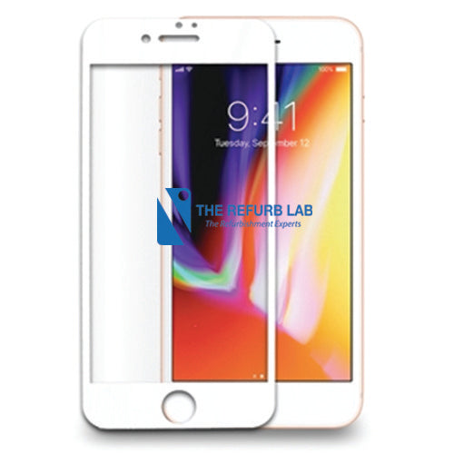 3D Full Coverage Tempered GLASS Screen Protector for iPhone 7/8 White - 15 Pack