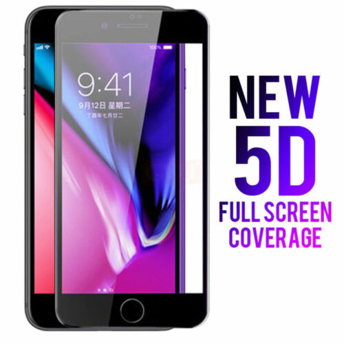 5D Full Coverage TEMPERED GLASS Screen Protector FOR iPhone 6 Plus BLK