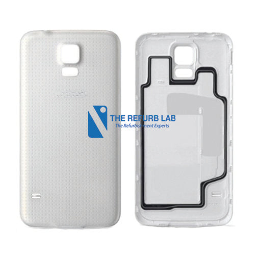 Samsung Galaxy S5 Compatible Back Cover with Adhesive - White