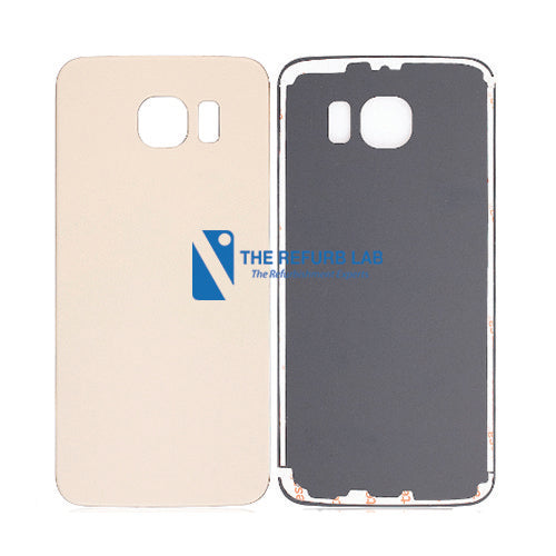Samsung Galaxy S6 Compatible Back Glass Replacement - Gold back glass replacement part