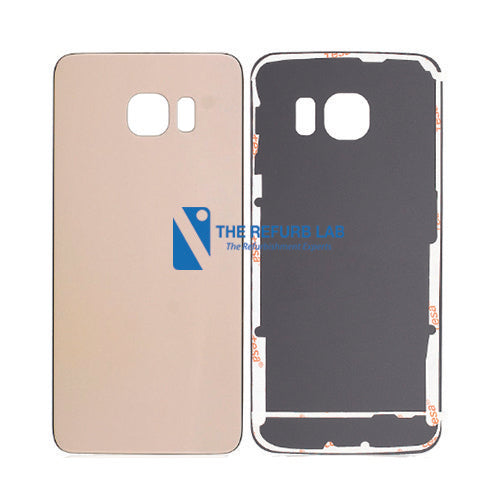 Samsung Galaxy S6 Edge Compatible Back Glass Replacement - Gold back glass replacement part