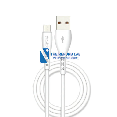 YESIDO Fast Charging Cable 1.2M 2.4A PVC - Mircro White CA26M